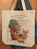 Cotton Canvas Tote Bags - French Bunny